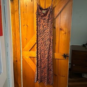 Anthropologie animal print maxi dress in size small